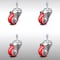 Service Caster 3.5 Inch SS Red Polyurethane Wheel Swivel 3/8 Inch Threaded Stem Caster Set SCC-SSTS20S3514-PPUB-RED-381615-4 - alternate 1